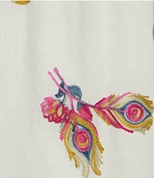 Figueroa & Flower Embroidered Woven Ruffled V-Neck 3/4 Sleeve Button-Front Blouse