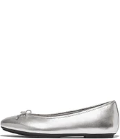 FitFlop Delicato Bow Soft Metallic Leather Ballet Flats