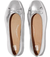 FitFlop Delicato Bow Soft Metallic Leather Ballet Flats