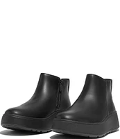 FitFlop F-Mode Leather Platform Zip Ankle Booties