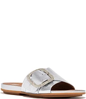 FitFlop Gracie Crystal Maxi-Buckle Leather Slides