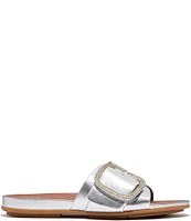 FitFlop Gracie Crystal Maxi-Buckle Leather Slides