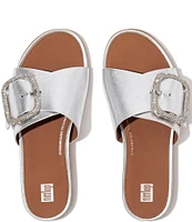 FitFlop Gracie Crystal Maxi-Buckle Leather Slides