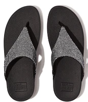 FitFlop Lulu Glitterball Toe-Post Wedge Sandals