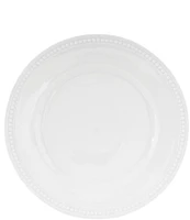 Fitz and Floyd Everyday White Beaded Dinner Plates, Set of 4