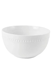 Fitz and Floyd Everyday White Beaded Soup/Cereal Bowls, Set of 4