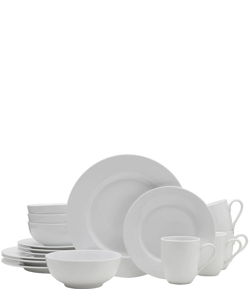 Fitz and Floyd Everyday White Classic Rim 16-Piece Dinnerware Set