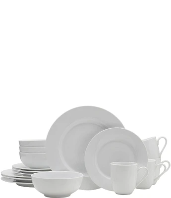 Fitz and Floyd Everyday White Classic Rim 16-Piece Dinnerware Set