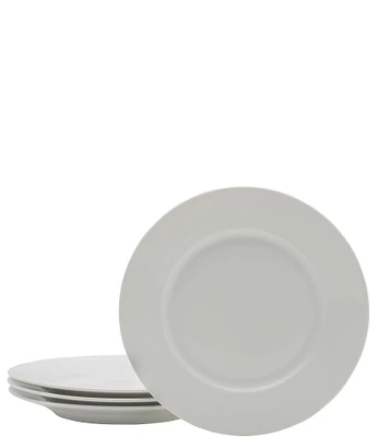 Fitz and Floyd Everyday White Classic Rim Salad Plates, Set of 4