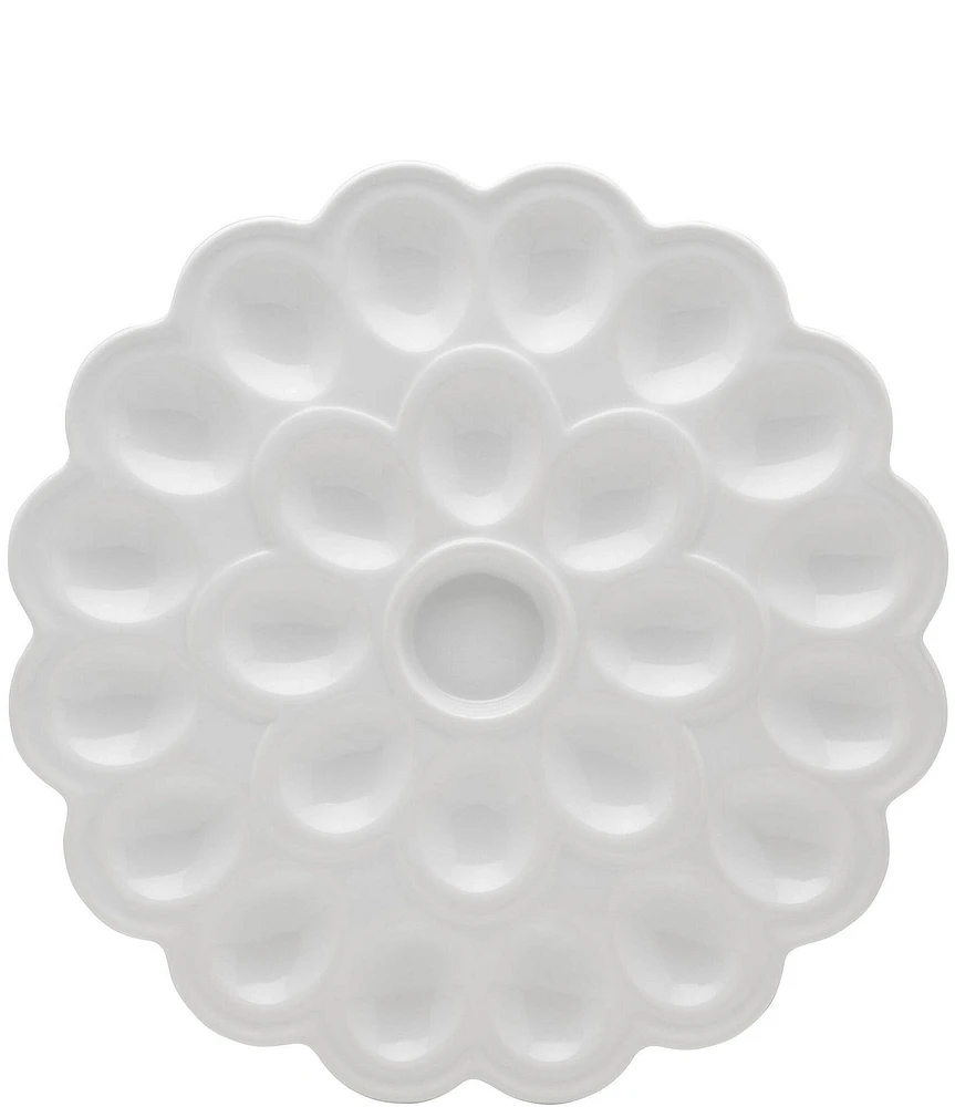 Fitz and Floyd Everyday White Flower Egg Platter, 13.75#double;