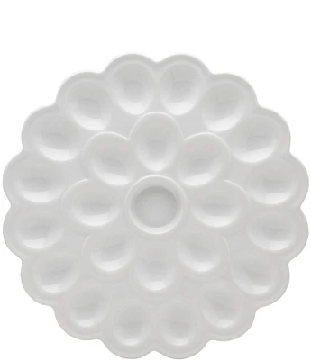 Fitz and Floyd Everyday White Flower Egg Platter, 13.75#double;