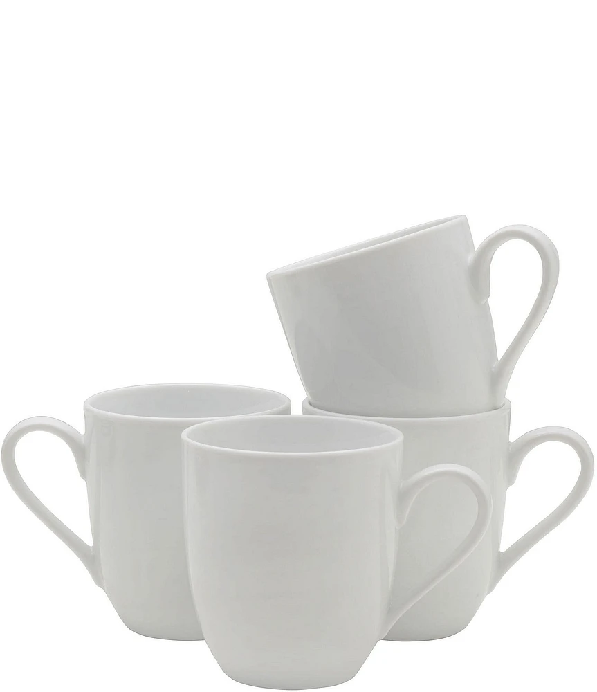 Fitz and Floyd Everyday White Mugs, Set of 4