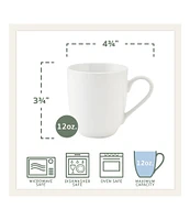 Fitz and Floyd Everyday White Mugs, Set of 4