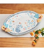 Fitz and Floyd Gracie Oval Platter With Handles, 19#double;