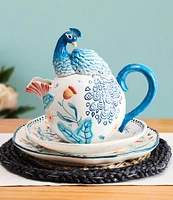 Fitz and Floyd Gracie Teapot With Peacock Lid