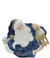 Fitz And Floyd Gregorian Blue Santa Canape Server