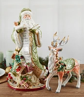 Fitz and Floyd Holiday Home Green Deer Figurine