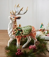 Fitz and Floyd Holiday Home Green Deer Figurine