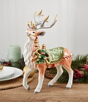 Fitz and Floyd Holiday Home Green Deer Figurine