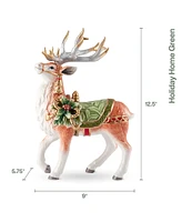 Fitz and Floyd Holiday Home Green Deer Figurine