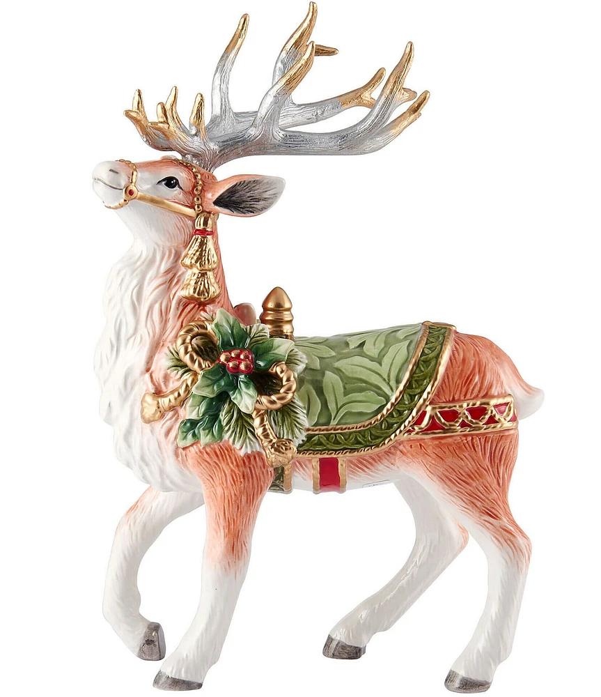 Fitz and Floyd Holiday Home Green Deer Figurine