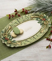 Fitz and Floyd Holiday Home Green Large Platter