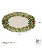 Fitz and Floyd Holiday Home Green Large Platter