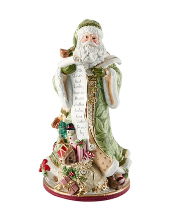 Fitz and Floyd Holiday Home Green Santa Figurine