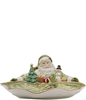 Fitz and Floyd Holiday Home Green Santa Server