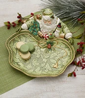 Fitz and Floyd Holiday Home Green Santa Server