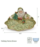 Fitz and Floyd Holiday Home Green Santa Server