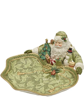 Fitz and Floyd Holiday Home Green Santa Server