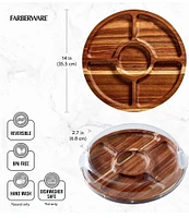 Farberware Round Build-A-Board Cutting Board with Clear Locking Lid