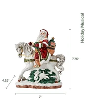 Fitz and Floyd Santa On Horse Holiday Musical Figurine