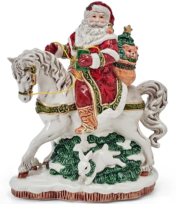 Fitz and Floyd Santa On Horse Holiday Musical Figurine