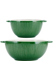 Fitz and Floyd Sicily Green Serving Bowls, Set of 2