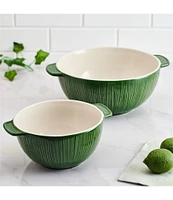 Fitz and Floyd Sicily Green Serving Bowls, Set of 2