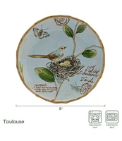 Fitz and Floyd Toulouse Bird Accent Plates, Set of 4