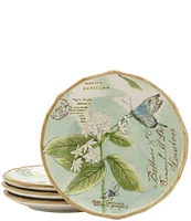 Fitz and Floyd Toulouse Butterfly Accent Plates, Set of 4