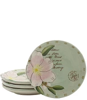 Fitz and Floyd Toulouse Floral Appetizer Plates, Set of 4