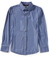 Flag and Anthem Big Boys Long Sleeve Madelfex Journey Gingham Performance Shirt