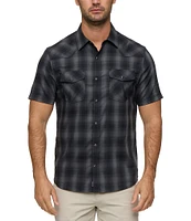 Flag and Anthem Bluffs UPF Performance Plaid Short Sleeve Woven Western Shirt