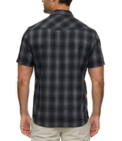 Flag and Anthem Bluffs UPF Performance Plaid Short Sleeve Woven Western Shirt