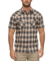 Flag and Anthem Breckenridge UPF Performance Plaid Short Sleeve Woven Western Shirt
