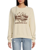 Flag and Anthem Checking Out Long Sleeve Cropped Sweatshirt