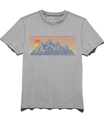 Flag and Anthem Chest-Striped/Mountain Sunset Short Sleeve T-Shirt