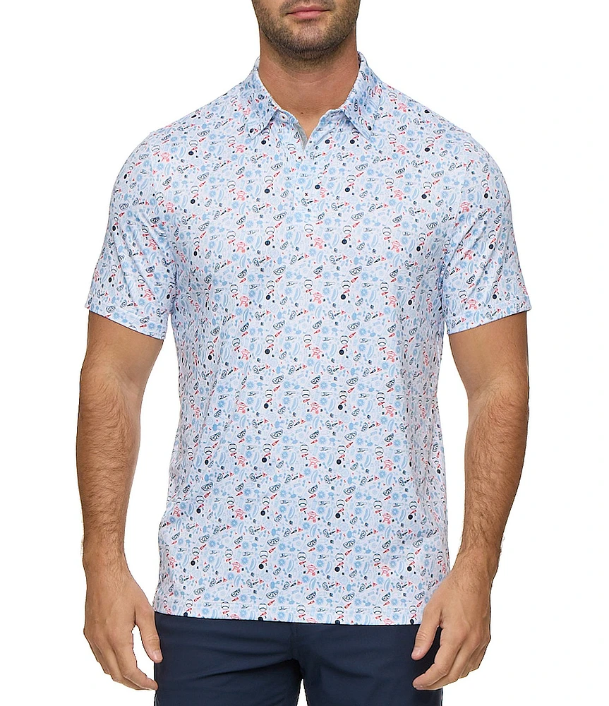 Flag and Anthem Chester Americana BBQ Print MadeFlex Performance Short Sleeve Polo Shirt