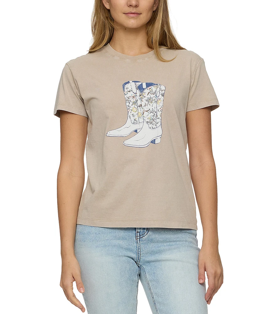 Flag and Anthem Cowboy Boots Graphic T-Shirt