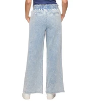 Flag and Anthem Dolly Denim-Look Garment-Dyed Knit Cargo Pants