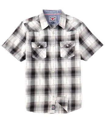 Flag and Anthem Groveton Vintage Plaid Short-Sleeve Washed Western Shirt